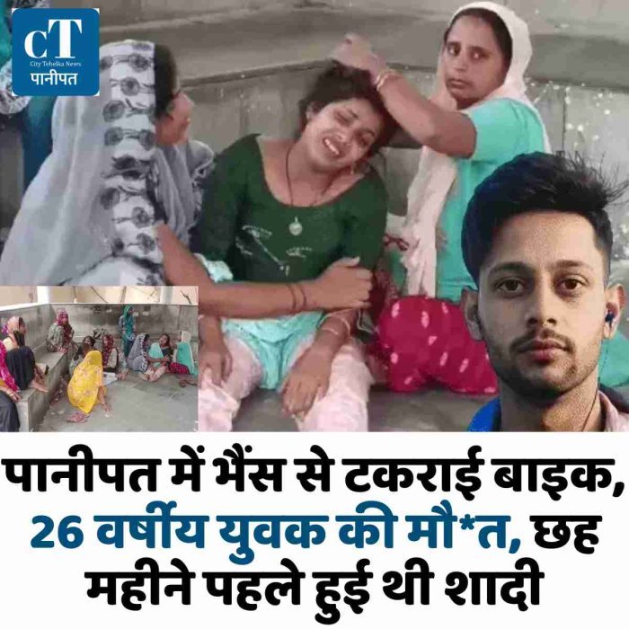 पानीपत में भैंस से टकराई बाइक, 26 वर्षीय युवक की मौ*त, छह महीने पहले हुई थी शादी
