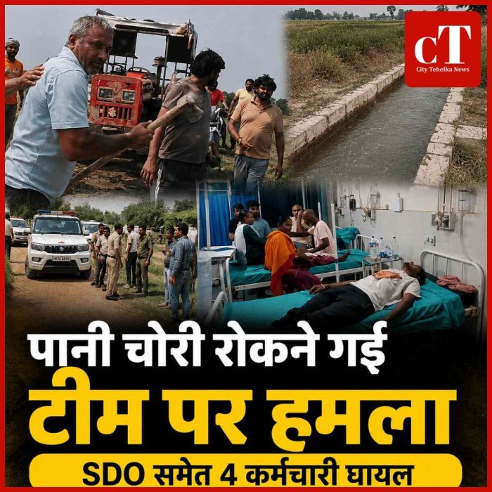 सिंचाई विभाग की टीम पर हमला: पानी चोरी रोकने पहुंचे SDO समेत 4 कर्मचारी घायल, बहादुरगढ़ में बवाल
