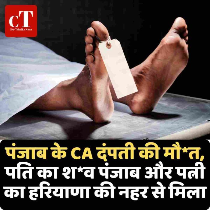 पंजाब के CA दंपती की मौ*त, पति का श*व पंजाब और पत्नी का हरियाणा की नहर से मिला