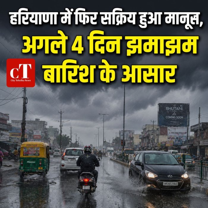 हरियाणा में फिर सक्रिय हुआ मानसून, अगले 4 दिन झमाझम बारिश के आसार
