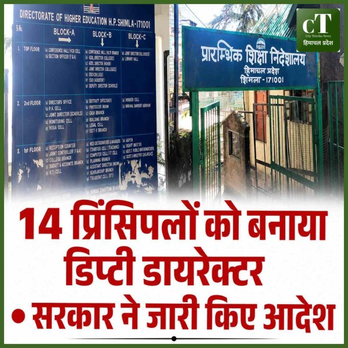 14 प्रिंसिपलों को डिप्टी डायरेक्टर बनाया, सरकार ने जारी किए आदेश