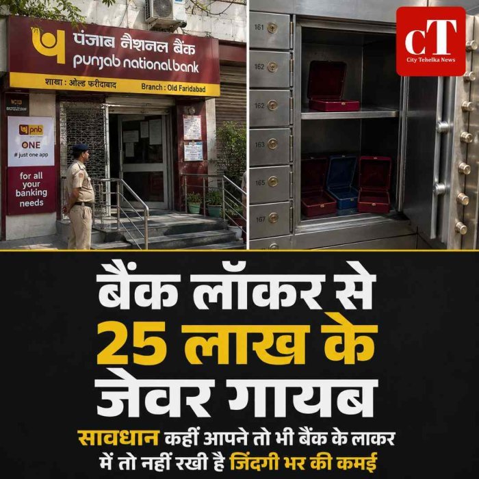 बैंक लॉकर से 25 लाख के जेवर गायब: 13 साल पुराने लॉकर में चोरी का आरोप, पुलिस ने दर्ज किया केस
