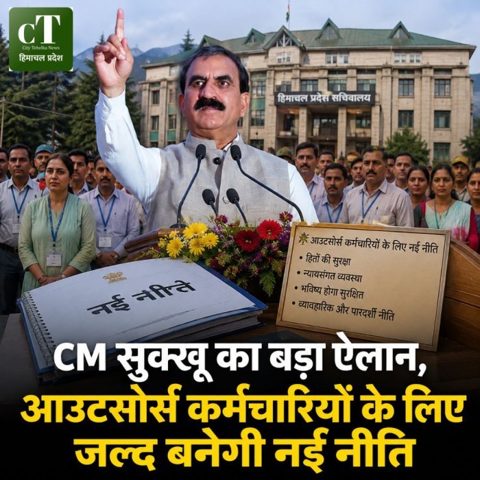 हिमाचल के आउटसोर्स कर्मचारियों के लिए जल्द आएगी नई नीति, CM सुक्खू का बड़ा ऐलान