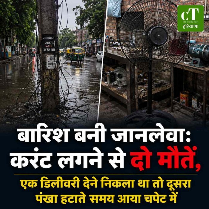 बारिश बनी जानलेवा: करंट लगने से दो युवकों की मौत, एक डिलीवरी देने निकला था तो दूसरा पंखा हटाते समय आया चपेट में