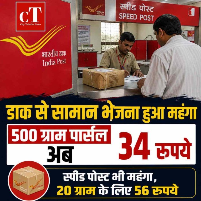डाक से सामान भेजना हुआ महंगा, 500 ग्राम पार्सल के लिए अब 34 रुपये देने होंगे