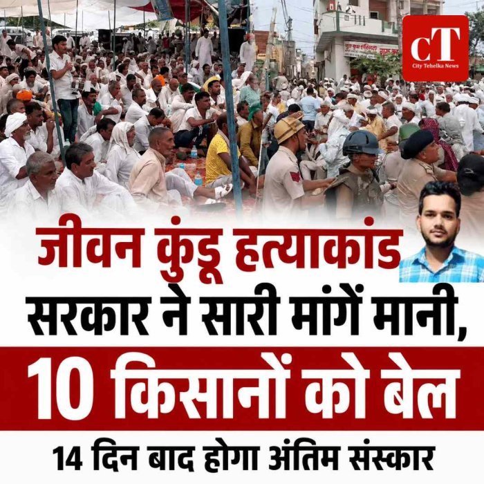 जीवन कुंडू हत्याकांड: सरकार ने सारी मांगें मानी, 10 किसानों की जमानत मंजूर