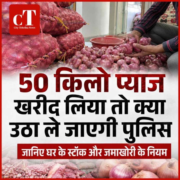 50 किलो प्याज खरीदने पर पुलिस करेगी कार्रवाई? जानिए घर के स्टॉक को लेकर क्या है नियम