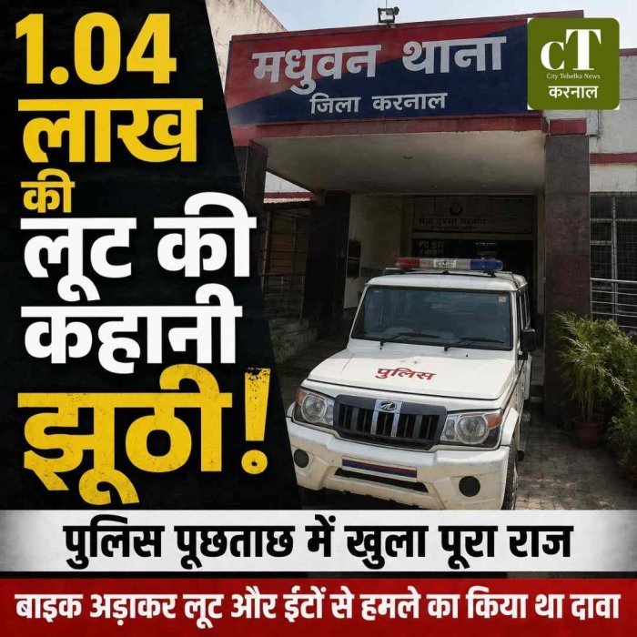 करनाल में कार ड्राइवर से 1.04 लाख की लूट की कहानी झूठी निकली, पुलिस पूछताछ में खुला राज
