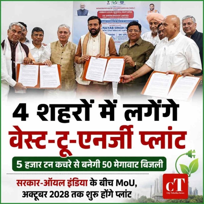 हरियाणा के 4 शहरों में लगेंगे वेस्ट-टू-एनर्जी प्लांट, 5 हजार टन कचरे से बनेगी 50 मेगावाट बिजली