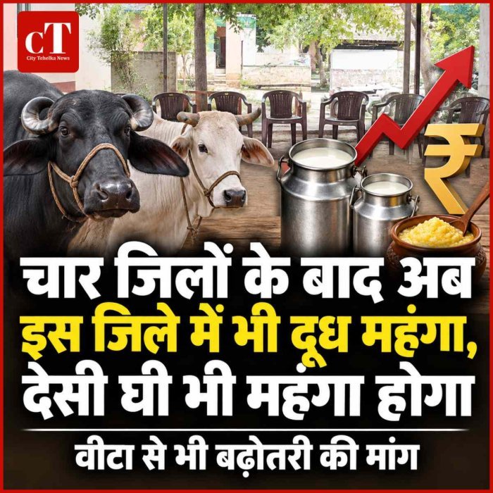 चार जिलों के बाद अब इस जिले में भी दूध महंगा, देसी घी भी महंगा होगा, वीटा से भी बढ़ोतरी की मांग