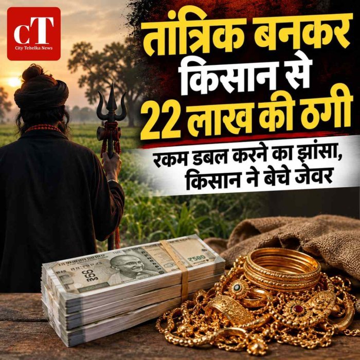 तांत्रिक बनकर किसान से 22 लाख की ठगी, रकम डबल करने का दिया झांसा