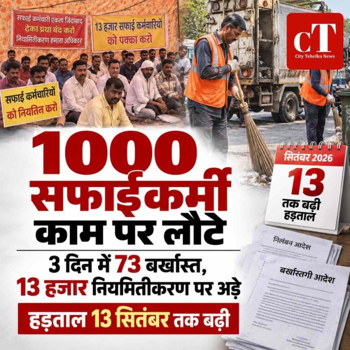 हरियाणा में 1000 सफाईकर्मी काम पर लौटे, 3 दिन में 73 बर्खास्त: 13 हजार कर्मियों को पक्का करने की मांग पर अड़े; 13 सितंबर तक बढ़ी हड़ताल