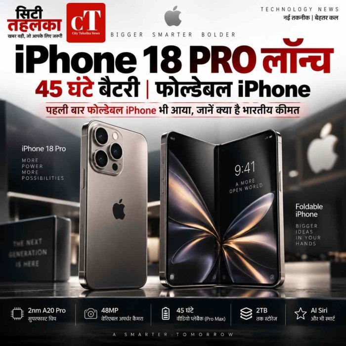 Video: iPhone 18 Pro और Pro Max लॉन्च: 45 घंटे की बैटरी, 2TB स्टोरेज और DSLR जैसा कैमरा, पहली बार फोल्डेबल iPhone भी आया, जानें क्‍या है भारतीय कीमत