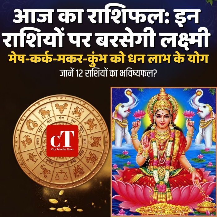आज का राशिफल: इन राशियों पर बरसेगी लक्ष्मी,मेष-कर्क-मकर-कुंभ को धन लाभ के योग,जानें 12 राशियों का भविष्यफल?
