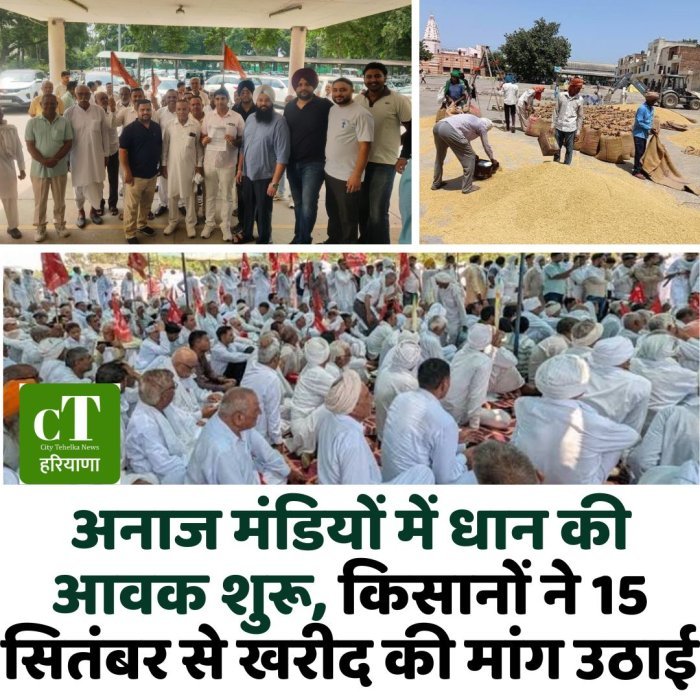 अनाज मंडियों में धान की आवक शुरू, किसानों ने 15 सितंबर से खरीद की मांग उठाई