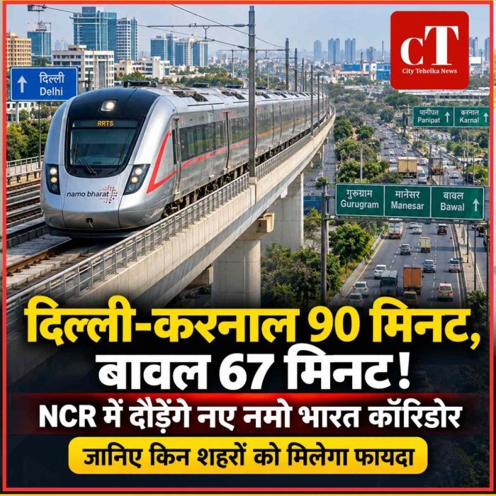 दिल्ली से करनाल 90 मिनट में, बावल 67 मिनट में! NCR में दौड़ेंगे नए नमो भारत कॉरिडोर, जानिए किन शहरों को मिलेगा फायदा