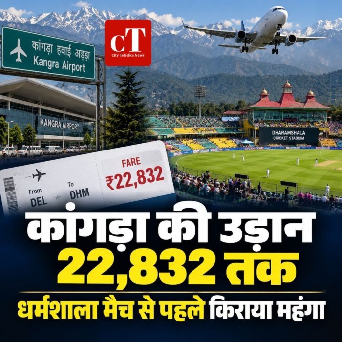 कांगड़ा की उड़ान 22,832 तक,धर्मशाला मैच से पहले किराया महंगा