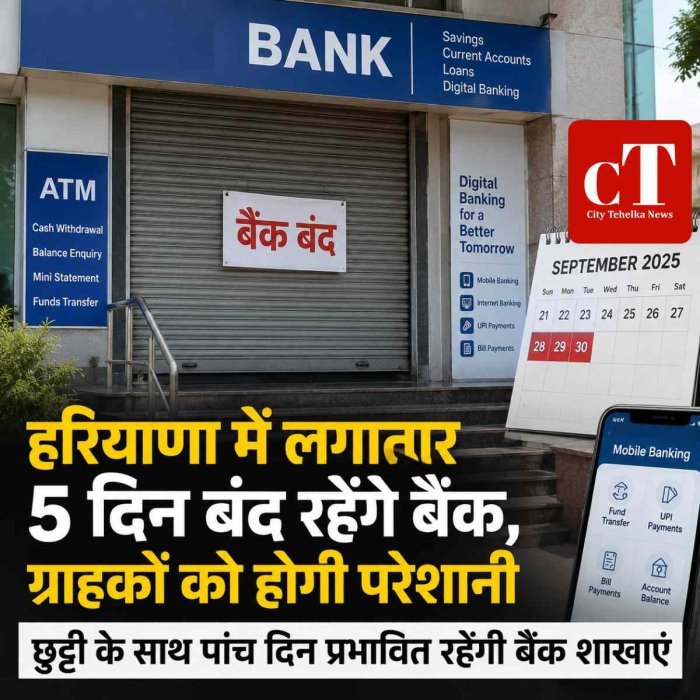 हरियाणा में लगातार 5 दिन बंद रहेंगे बैंक, ग्राहकों को होगी परेशानी
