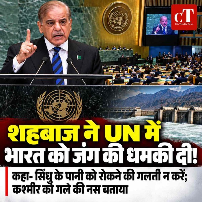 सिंधु का पानी रोका तो युद्ध की कार्रवाई मानेंगे: UN में शहबाज शरीफ की भारत को चेतावनी