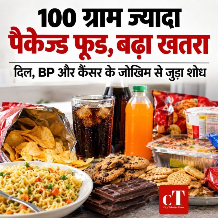 100 ग्राम ज्यादा पैकेज्ड फूड, बढ़ा खतरा,दिल, BP और कैंसर के जोखिम से जुड़ा शोध