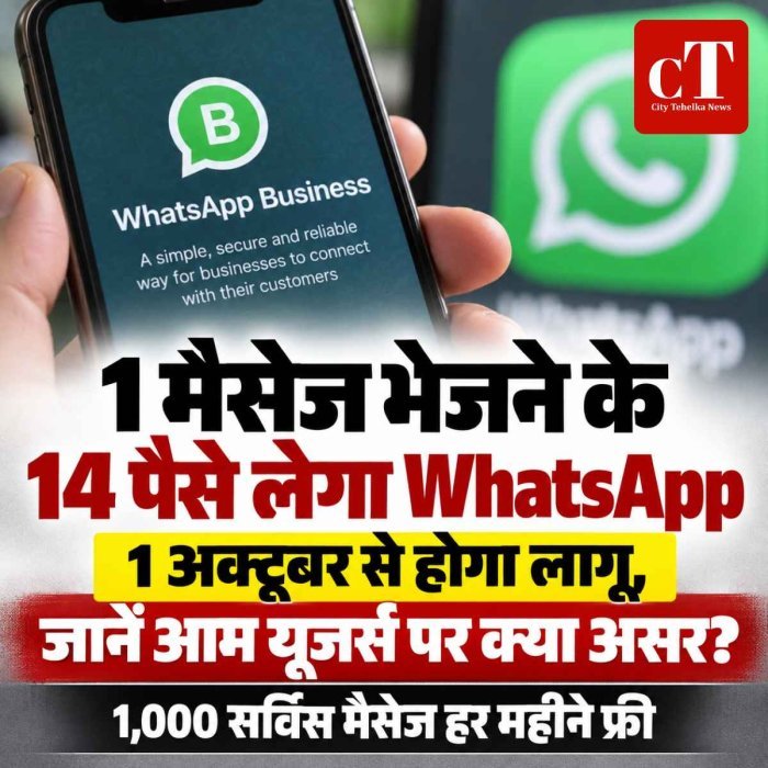 1 मैसेज भेजने के 14 पैसे लेगा WhatsApp, 1 अक्टूबर से होगा लागू, जानें आम यूजर्स पर क्या असर?
