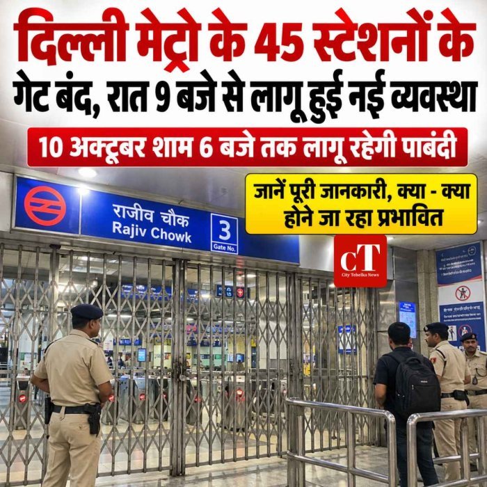दिल्ली मेट्रो के 45 स्टेशनों के गेट बंद, रात 9 बजे से लागू हुई नई व्यवस्था; सुप्रीम कोर्ट की सुनवाई के बाद बदली एडवाइजरी
