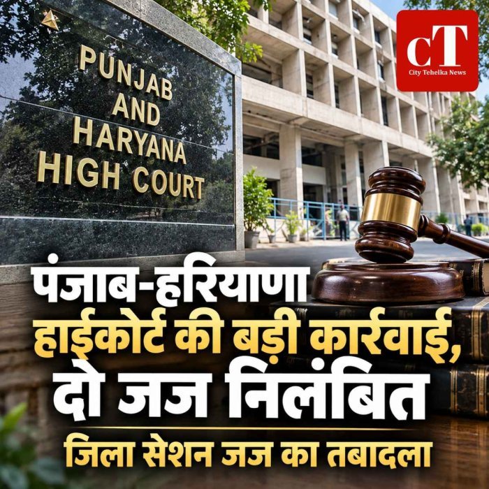 पंजाब-हरियाणा हाईकोर्ट की बड़ी कार्रवाई, दो जज निलंबित; जिला सेशन जज का  तबादला
