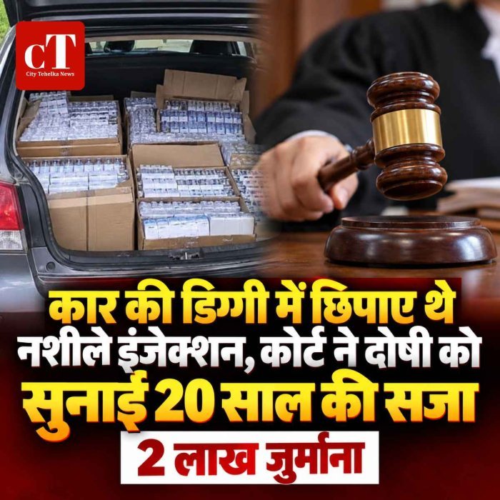 कार की डिग्गी में छिपाए थे नशीले इंजेक्शन, कोर्ट ने दोषी को सुनाई 20 साल की सजा