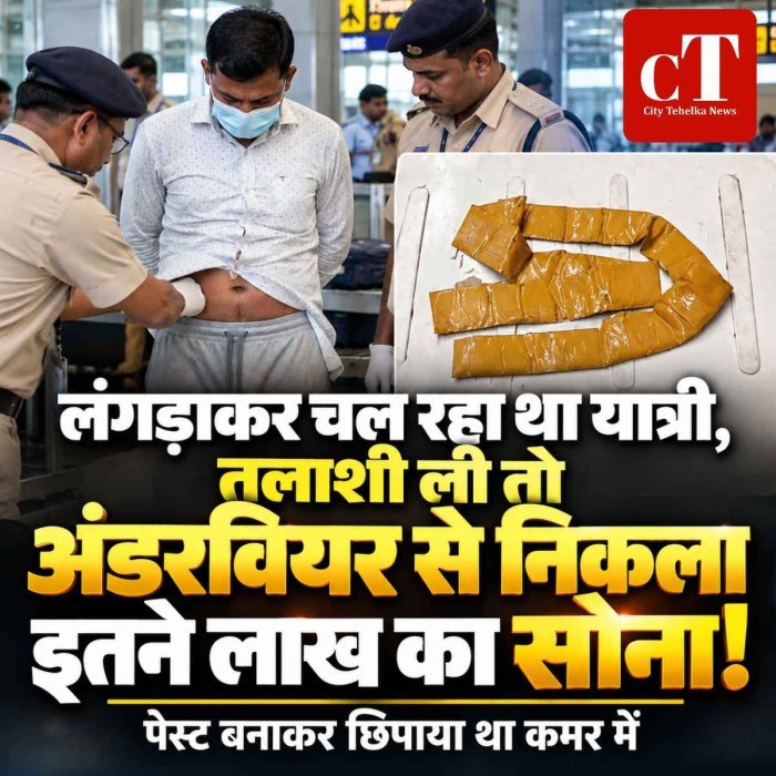 लंगड़ाकर चल रहा था यात्री, तलाशी ली तो अंडरवियर से निकला इतने लाख का सोना!