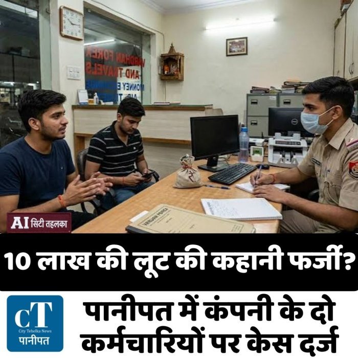 10 लाख की लूट की कहानी फर्जी? पानीपत में कंपनी के दो कर्मचारियों पर केस दर्ज