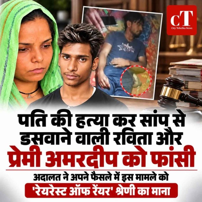 पति की हत्या कर सांप से डसवाने वाली रविता और प्रेमी अमरदीप को फांसी, 547 दिन बाद कोर्ट का बड़ा फैसला