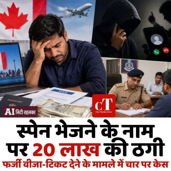 स्पेन भेजने के नाम पर 20 लाख की ठगी, फर्जी वीजा-टिकट देने के मामले में चार पर केस
