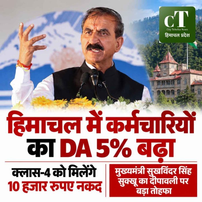 हिमाचल के सरकारी कर्मचारियों का DA 5% बढ़ा, नवंबर में मिलेगा बढ़ा हुआ पैसा