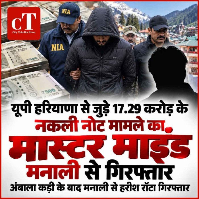 यूपी हरियाणा से जुड़े 17.29 करोड़ के नकली नोट मामले का  मास्‍टर माइंड मनाली से गिरफ्तार, जी रहा था मजे की जिंदगी