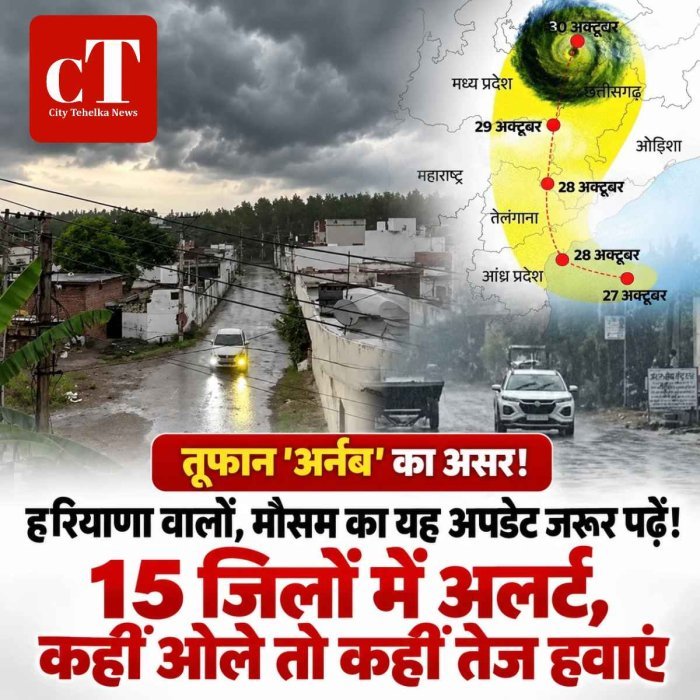 हरियाणा वालों, मौसम का यह अपडेट जरूर पढ़ें! 15 जिलों में अलर्ट, कहीं ओले तो कहीं तेज हवाएं