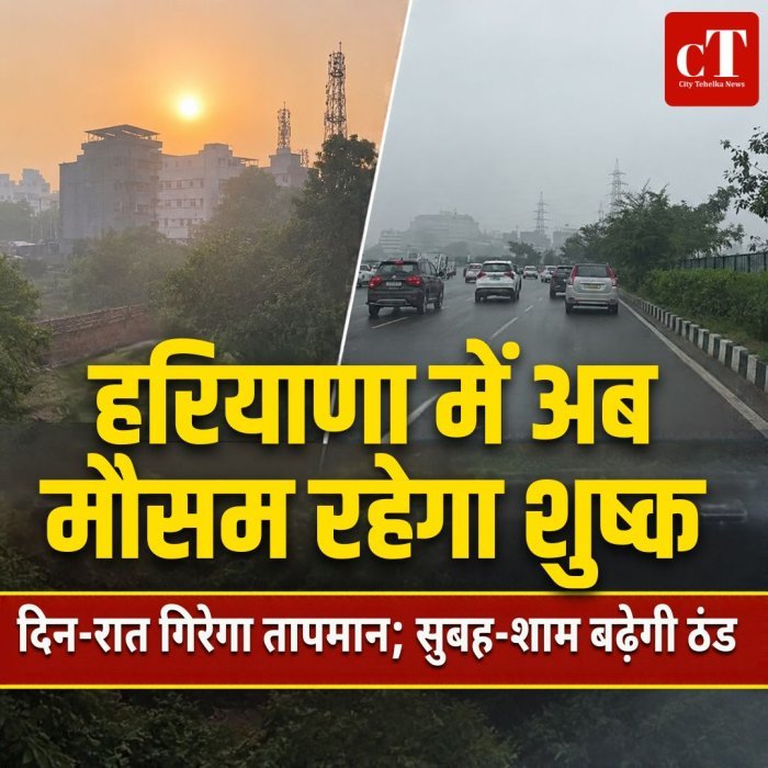 हरियाणा में अब मौसम रहेगा शुष्क, दिन-रात गिरेगा तापमान; सुबह-शाम बढ़ेगी ठंड